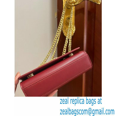 Dolce  &  Gabbana Calfskin 3.5 Chain phone bag Dark Red